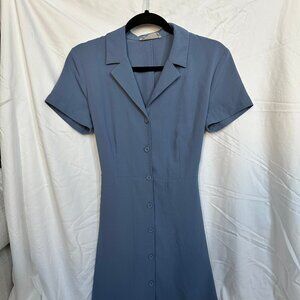 Everlane Blue Short Sleeve Collared Dress - Size 4